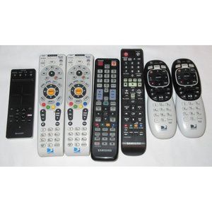 Lot Of 7 Remote Controls DIRECTV Samsung Sharp Clean No Batteries Untested
